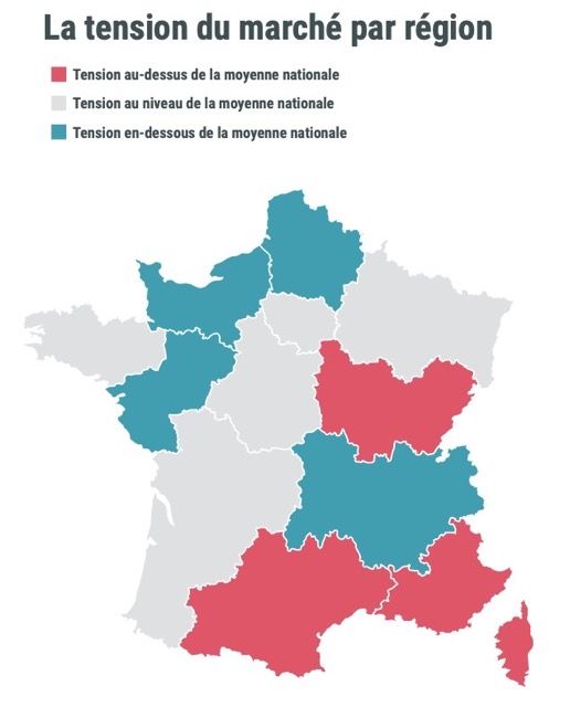 La tension du marché immobilier par région