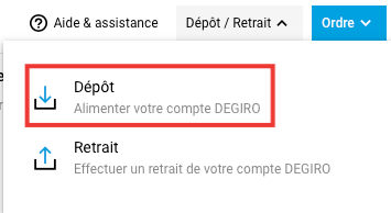 Dépôt d'argent sur DEGIRO