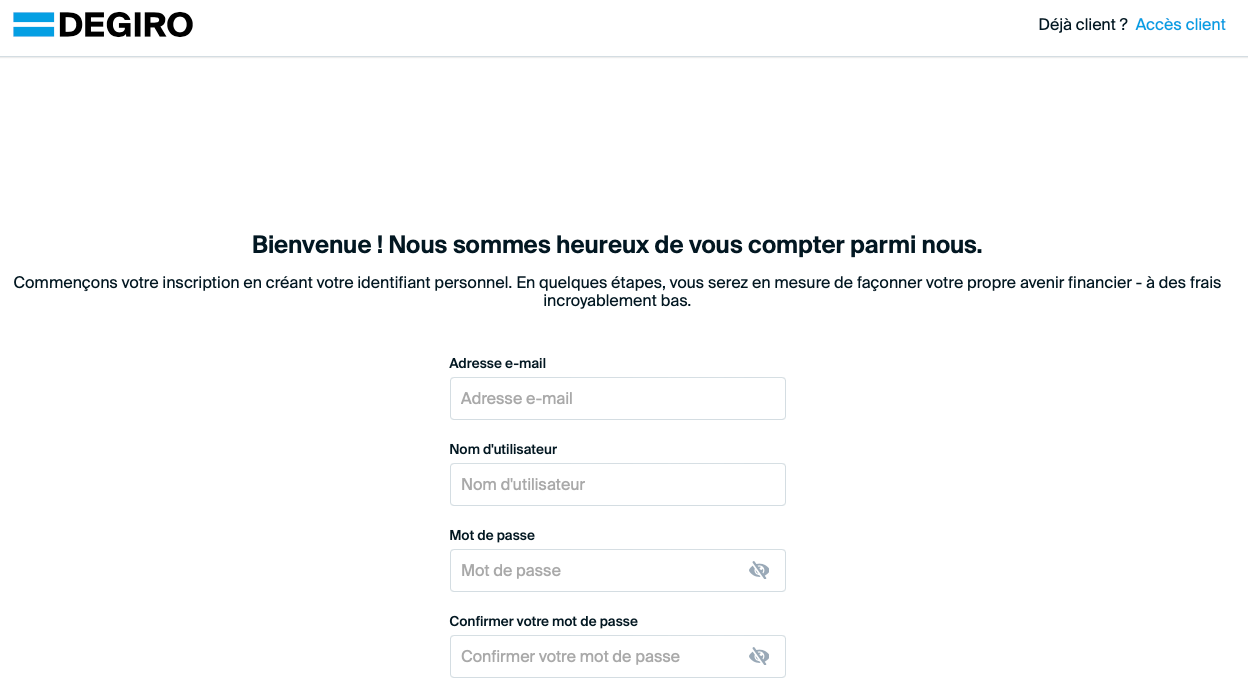 Ouvrir un compte DEGIRO