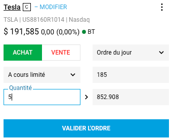 Ordre d'achat à cours limité