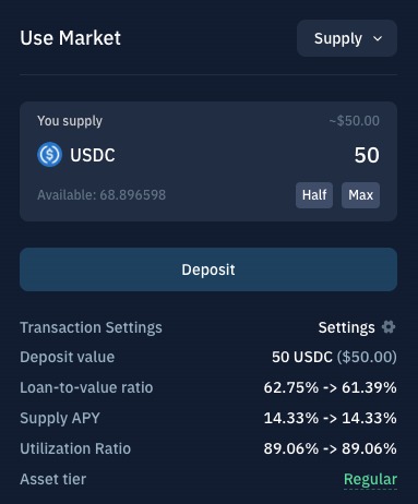 Dépôt USDC Kamino Finance